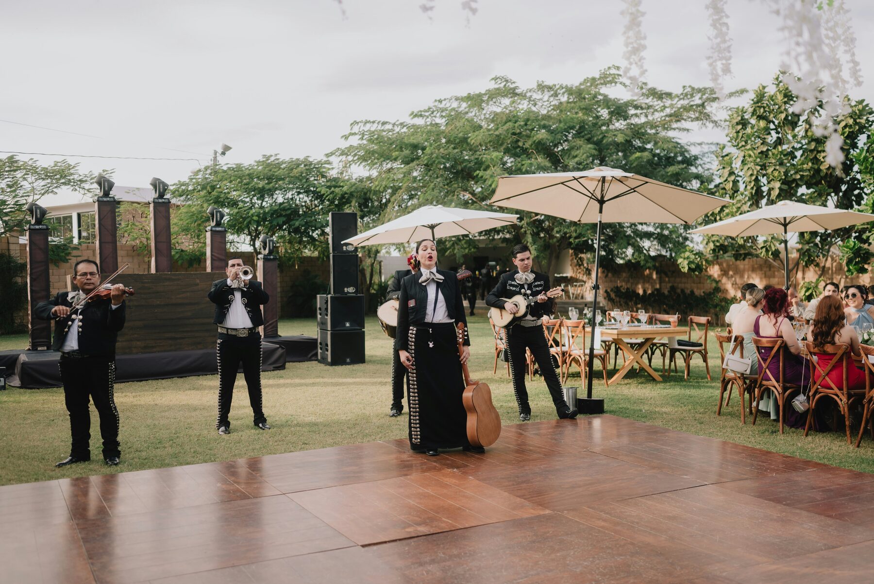 Live-Musiker bei einem eleganten Event im Freien